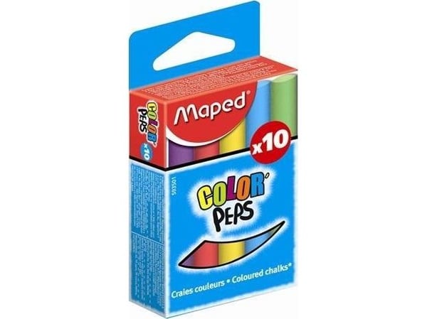 Maped 341303, Blå, Cyan, Grønn, Grå, Lysegrønn, Oransje, Rosa, Rød, Fiolett, Gult, Gutt/Jente, Barn, 80 mm, 10 stykker, Boks