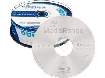 MediaRange - 25 x BD-R - 25 GB 6x - spindel