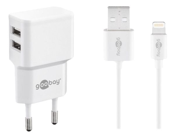 Goobay 44979, Innendørs, AC, 5 V, 2,4 A, 1 m, Hvit