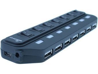 MediaRange MRCS504 - Hub - 7 x USB 2.0 - stasjonær