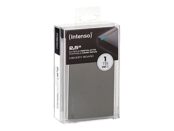 Intenso Memory Board - Hårddisk - 1 TB - extern (portabel) - 2.5" - USB 3.0 - 5400 rpm - buffert: 8 MB - antracit