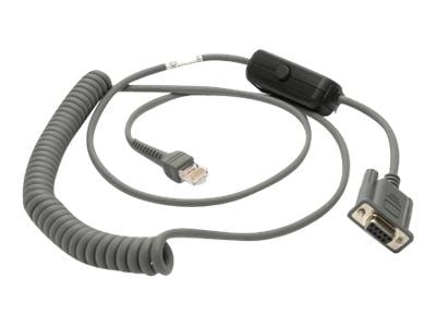 Zebra - Seriell kabel - DB-9 (hona) till RJ-45 (hane) - 2.74 m - lindad - för Symbol DS4308, LS1203, LS4278; Zebra DS4208, DS6878, LI2208, LI4278, ...