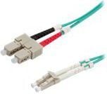 Value Fibre Optic Jumper Cable, 50/125µm, LC/SC, OM3, turquoise 10 m, LC, SC
