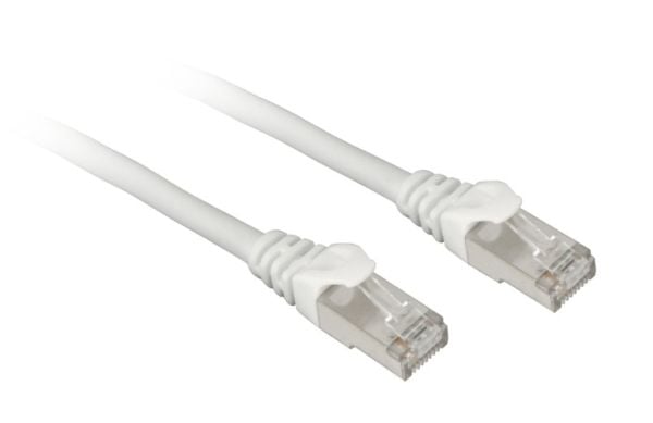 Sharkoon patchnettverkskabel SFTP, RJ-45, Cat.7a råkabel (hvit, 1 meter)