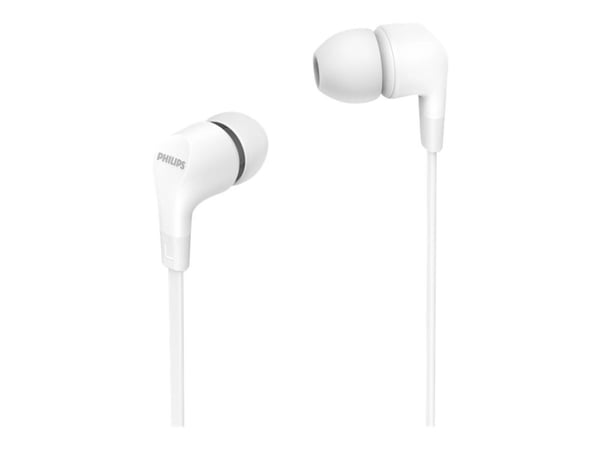 Philips TAE1105WT - Ørepropper med mikrofon - i øret - kablet - 3,5 mm jakk - hvit