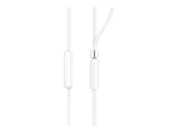 Philips TAE1105WT - Ørepropper med mikrofon - i øret - kablet - 3,5 mm jakk - hvit