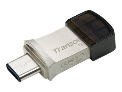 Transcend JetFlash 890 - USB flash-enhet - 128 GB - USB 3.1 Gen 1 / USB-C - silver