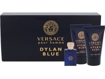 Versace Pour Homme Dylan Blue for menn EDT 5 ml + Dusjgelé 25 ml + Aftershave-balsam 25 ml