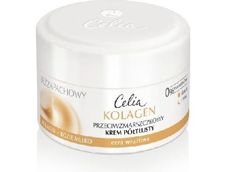 Celia Collagen Series Hajusteeton ryppyjä ehkäisevä puolirasvainen voide herkälle iholle 50 ml