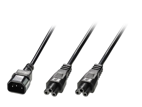 Lindy 30370, 2,5 m, C14 liitin, 2 x C5-haaroitin