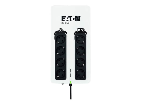 Eaton 3S 850 - UPS - AC 220-240 V - 510 watt - 850 VA - enkeltfase - USB - utgangskontakter: 8