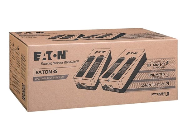 Eaton 3S 550 - UPS - AC 220-240 V - 330 watt - 550 VA - enkeltfase - USB - utgangskontakter: 8