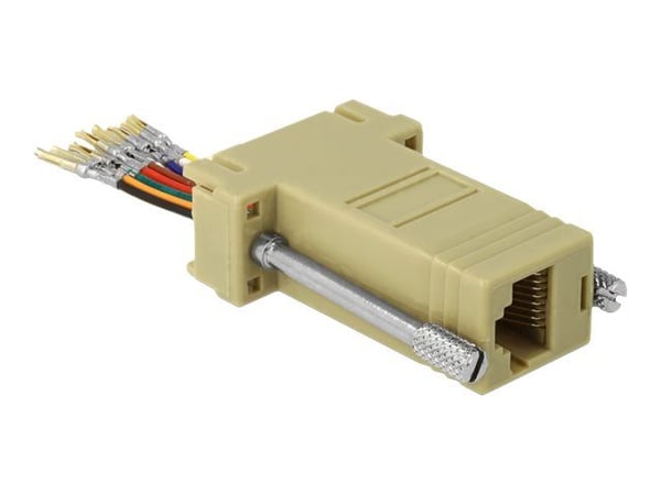 DeLOCK 66164, Sub-D 9 pin, Rj-45, Musta, Harmaa, Ruostumaton teräs