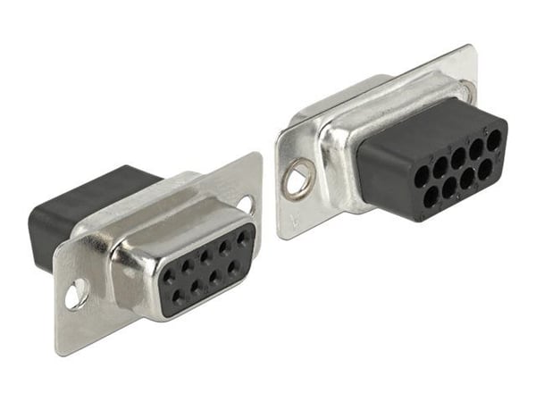 DeLOCK 66164, Sub-D 9 pin, Rj-45, Musta, Harmaa, Ruostumaton teräs