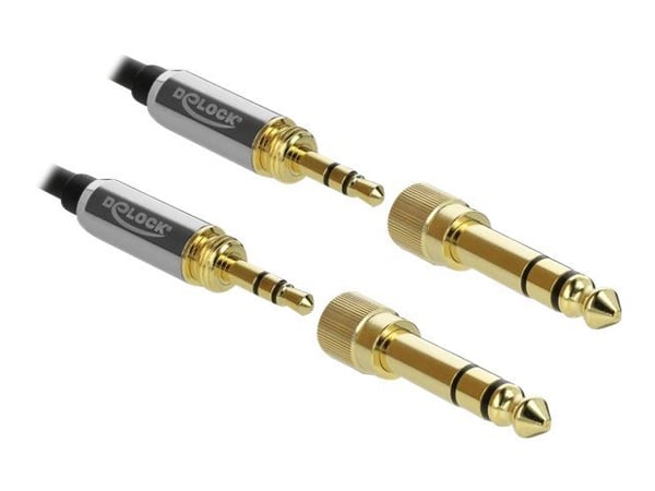 DeLOCK 85788, 3.5mm, Uros, 3.5mm, Uros, 5 m, Musta, Harmaa