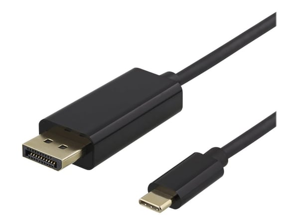 DELTACO USBC-DP100 - DisplayPort-kabel - 24 pin USB-C (hann) til DisplayPort (hann) - 1 m - 4K-støtte - svart