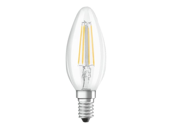 OSRAM - LED-filamentlyspære - form: mini-stearinlys - klar finish - E14 - 4 W (ekvivalent 40 W) - klasse E - varmt hvitt lys - 2700 K