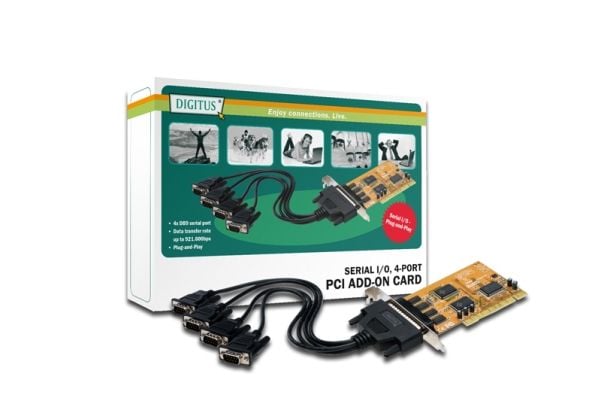 Digitus PCI Serial interface card, PCI, Ruskea, SUN1889, 0,9 Mbit/s, Langallinen, Win CE/98SE/ME/NT/2000/XP/2003/Vista Linux DOS