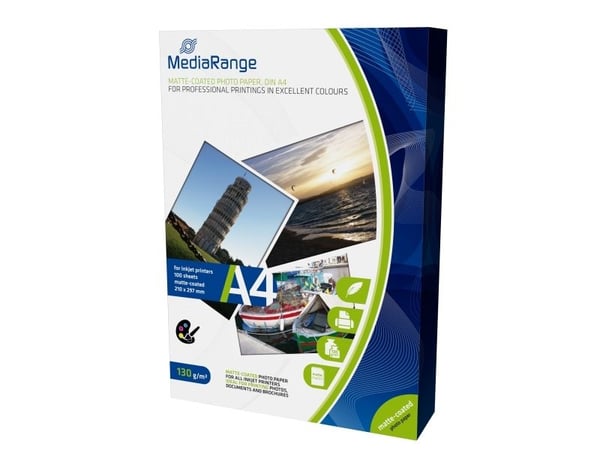 MediaRange - Matt - belagt - A4 (210 x 297 mm) - 130 g/m² - 100 ark papir