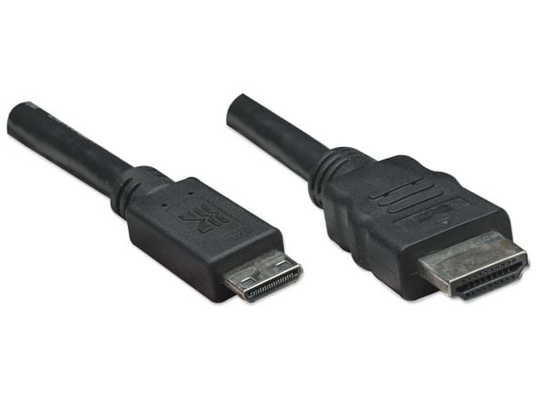 Manhattan 304955, 1,8 m, HDMI Type A (Standard), HDMI Type C (Mini), 10,2 Gbit/sek, Svart