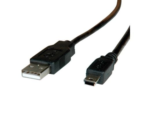 Rotronic 11.02.8719, 1,8 m, USB A, Mini-USB B, 2.0, uros/naaras, musta