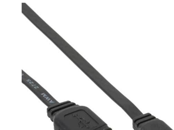 InLine 31810F, 1 m, USB A, Mini-USB B, USB 2.0, Hankjønn/hankjønn, Sort