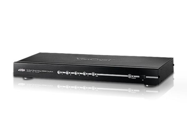 ATEN VanCryst VS482 4-Port Dual View HDMI Switch - Video/audio switch - stasjonær, rackmonterbar