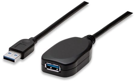 Manhattan 150712, 5 m, USB A, USB A, USB 3.2 Gen 1 (3.1 Gen 1), Hankjønn/hunkjønn, Sort