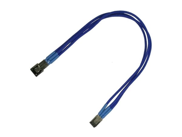 Nanoxia - Forlengelseskabel for viftestrømforsyning - 3-pins Molex (hunn) til 3-pins Molex (hann) - 30 cm - blå