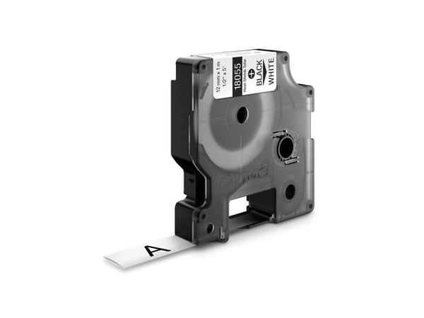 DYMO - Polyolefin - svart på hvitt - Rull (1,2 cm x 1,5 m) 1 rull(er) hylser - for Rhino 4200, 6000, 6000 Hard Case Kit