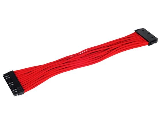 SilverStone PP07-MBR - Förlängningskabel för ström - 24-pin ATX (hona) till 24-pin ATX (hane) - 30 cm - röd