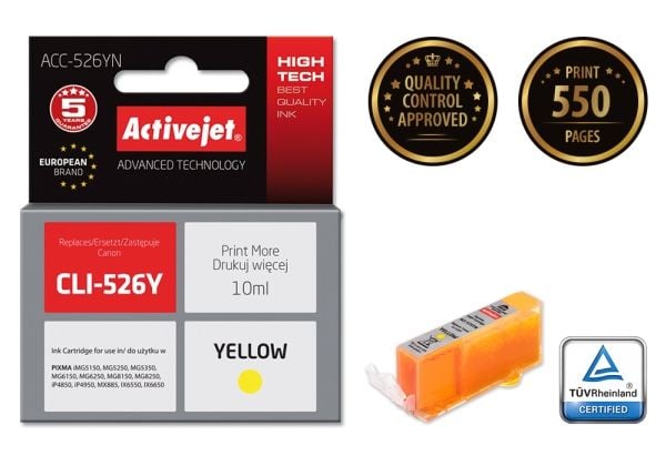 Activejet ACC-526YN, Hög (XL) avkastning, Färgbaserat bläck, 10 ml, 1 styck, Enpack