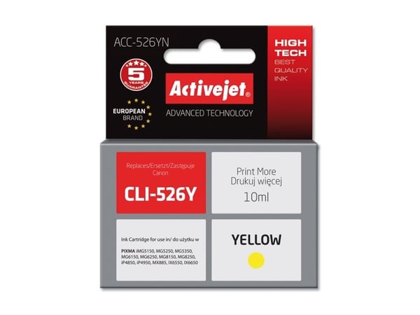 Activejet ACC-526YN, Hög (XL) avkastning, Färgbaserat bläck, 10 ml, 1 styck, Enpack