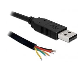 Delock Converter USB 2.0 > Serial-TTL 6 open wires (5 V) - Seriell adapter - USB - seriell - svart