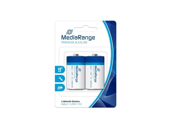 Batteri LR14 C type MediaRange 1,5V/LR14/2 stk