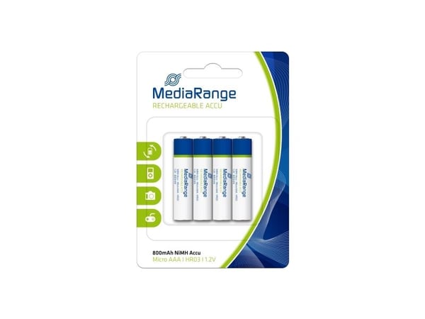 MediaRange - Batteri 4 x AAA - NiMH - (ladbare) - 800 mAh