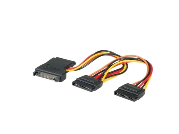 Internt Y-strømkabel SATA til 3x SATA, 0,3 m