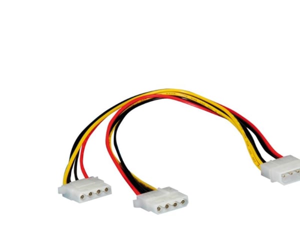 ROLINE 11.03.1005, Molex (4-pin), 2 x Molex (4-pin), 0,3 m, Hankjønn, Hunkjønn, Sort, Rød, Hvit, Gult