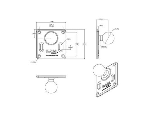 RAM Mount VESA-feste 75 mm, C-size - RAM-2461U