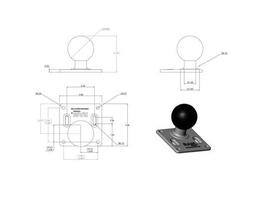 RAM Mounts RAM-D-2461U, Musta, 317 g