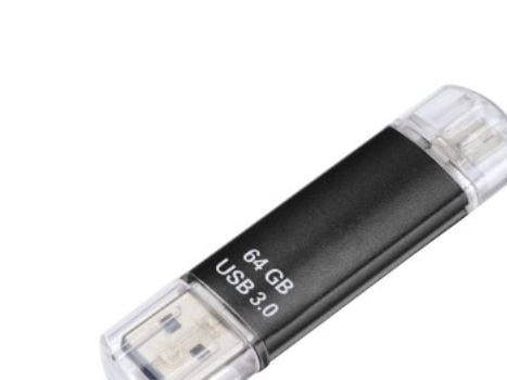 Hama Laeta Twin, 64GB, 64 GB, USB Type-A / Micro-USB, 3.2 Gen 1 (3.1 Gen 1), Med lokk, Svart