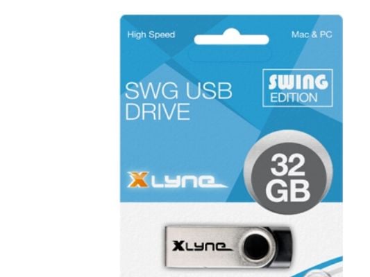 xlyne 177532-2, 32 GB, USB Type-A, 2.0, 8 MB/s, Sväng, Svart, Silver