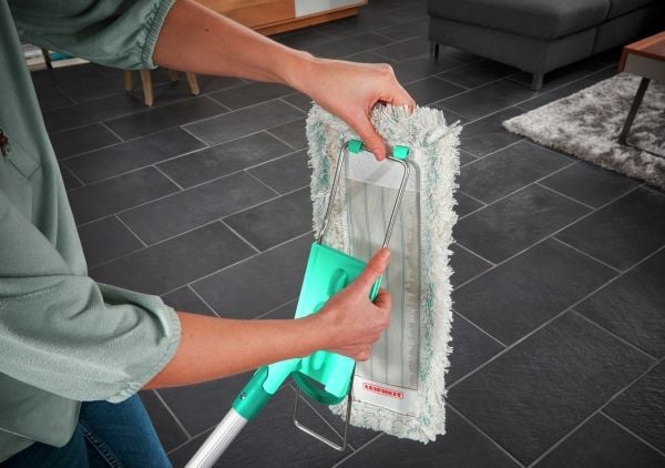Leifheit Profi XL cotton plus, Laminat, Fliser, Bomull/fiber, Plast, Grå, Turkis, Hvit, 420 mm, 1400 mm