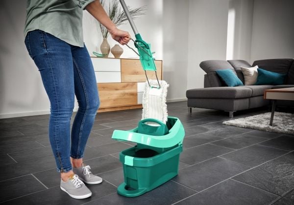 Leifheit Profi XL cotton plus, Laminat, Fliser, Bomull/fiber, Plast, Grå, Turkis, Hvit, 420 mm, 1400 mm
