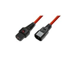 MicroConnect - Strømkabel - IEC 60320 C14 til IEC 60320 C13 - 230 V - 10 A - 3 m - rød