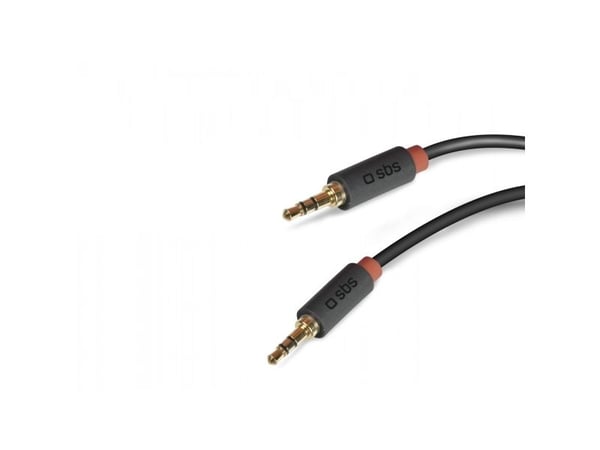 SBS TECABLE35KR, 3.5mm, Hankjønn, 3.5mm, Hankjønn, 1,5 m, Sort