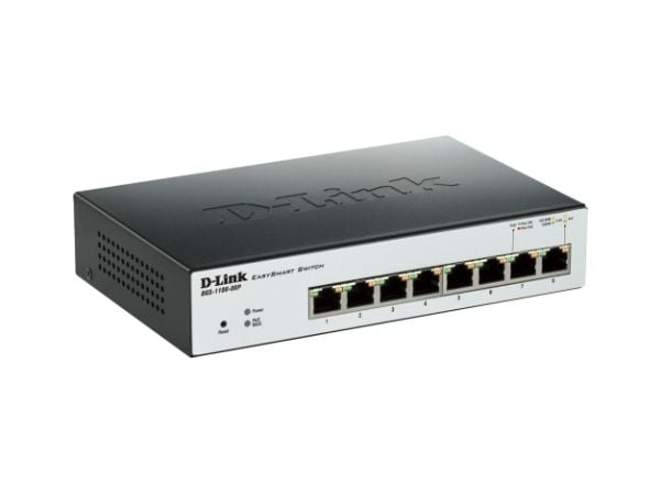 D-Link EasySmart Switch DGS-1100-08P - Switch - Styrt - 8 x 10/100/1000 (PoE) - stasjonær - PoE