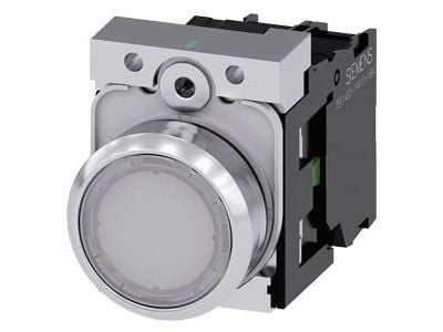 Siemens 3SU1152-0AB60-1BA0, Metalli, Muovi, Musta, Hopea, Valkoinen, 320 V, 30 mm, 60,7 mm, 40 mm