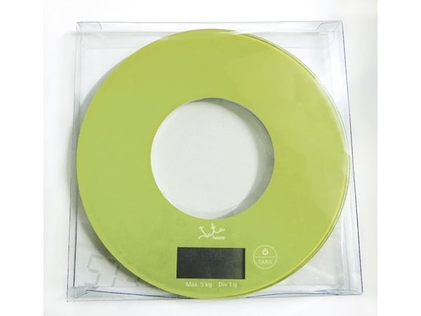 JATA 722P, Elektronisk köksvåg, 5 kg, 1 g, Grön, Transparent, Härdat glas, Glas