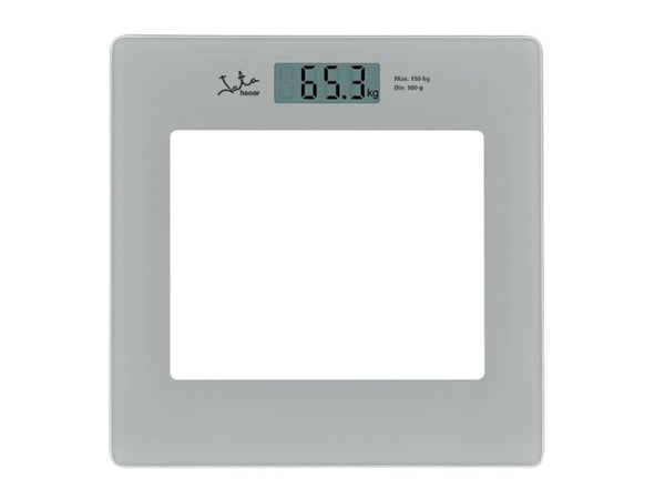 JATA 290, Sähkökäyttöinen henkilövaaka, 150 kg, 100 g, Hopea, kg, lb, Neliö